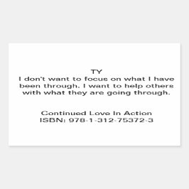 Pegatina Rectangular Cita en "Amor continuo en acción"