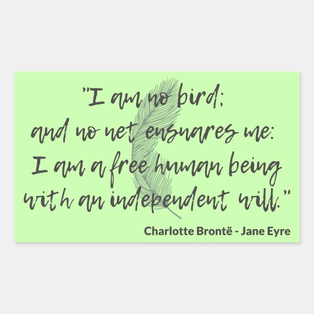 Pegatina Rectangular Cita II de Jane Eyre (Anverso)