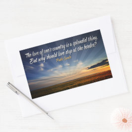 Pegatina Rectangular Cita Inspiradora "Amor sin fronteras"