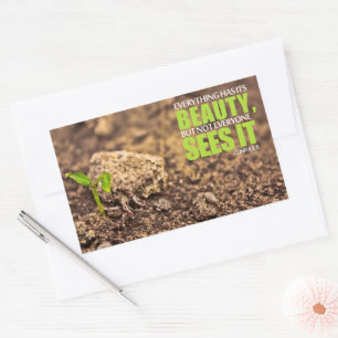 Pegatina Rectangular Cita Inspiradora de Confucio "Belleza"