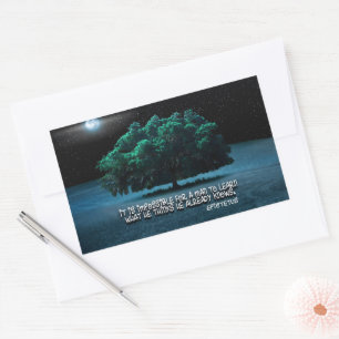 Pegatina Rectangular Cita Inspiradora de Epictetus "Aprender"