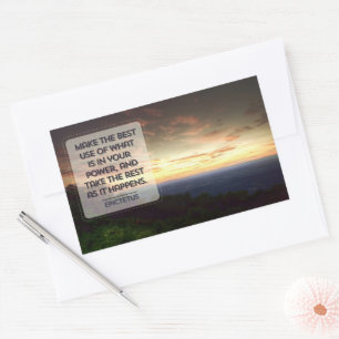 Pegatina Rectangular Cita Inspiradora de Epictetus "Mejor uso"