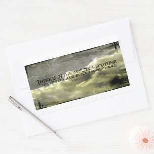 Pegatina Rectangular Cita Inspiradora de Euripides "Feliz cambio"