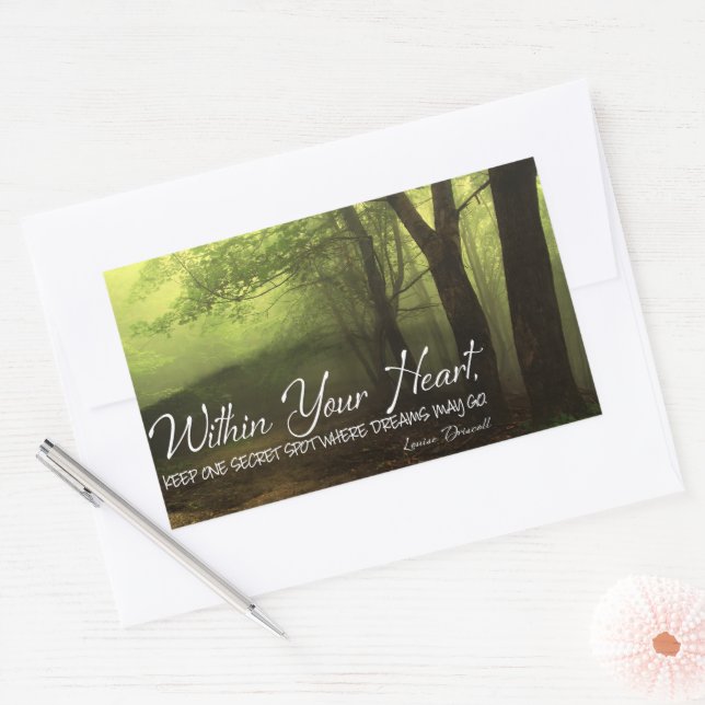 Pegatina Rectangular Cita Inspiradora de Louise Driscoll "Dentro" (Sobre)