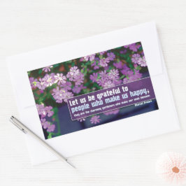 Pegatina Rectangular Cita Inspiradora de Marcel Proust "Agradecida"