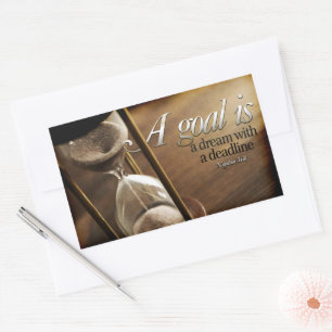 Pegatina Rectangular Cita Inspiradora de Napoleón Hill "Un gol"