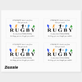 Pegatina Rectangular Cita Inspiradora de Rugby