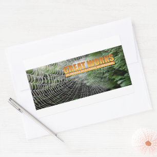 Pegatina Rectangular Cita Inspiradora de Samuel Johnson "Grandes obras"