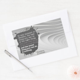 Pegatina Rectangular Cita Inspiradora de Theodore Roosevelt "Decisión"