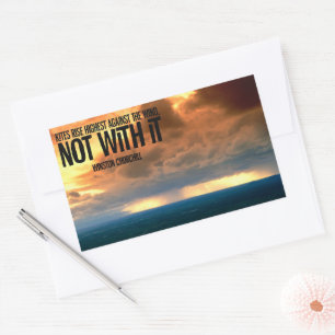 Pegatina Rectangular Cita Inspiradora de Winston Churchill "Cometas"