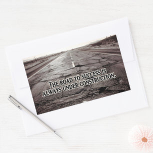 Pegatina Rectangular Cita Inspiradora "El camino al éxito"