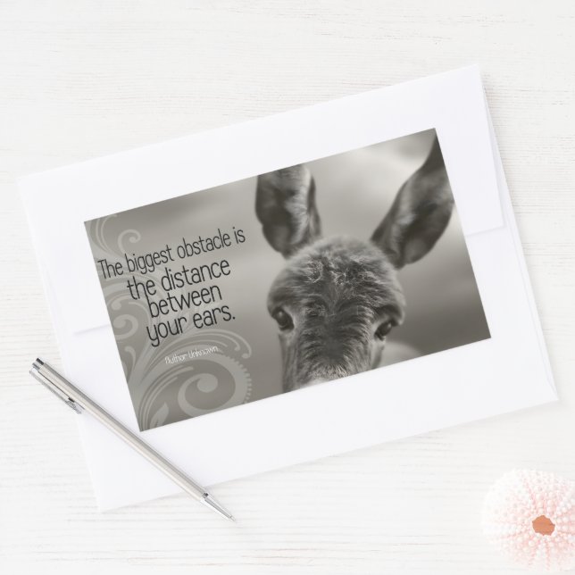 Pegatina Rectangular Cita Inspiradora "El mayor obstáculo" (Sobre)