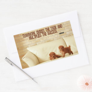 Pegatina Rectangular Cita Inspiradora "Éxito en el trabajo en equipo"