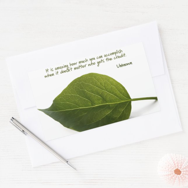 Pegatina Rectangular Cita Inspiradora "Increíble trabajo en equipo" (Sobre)