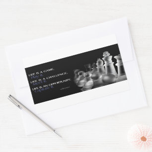 Pegatina Rectangular Cita Inspiradora "La vida es un juego"