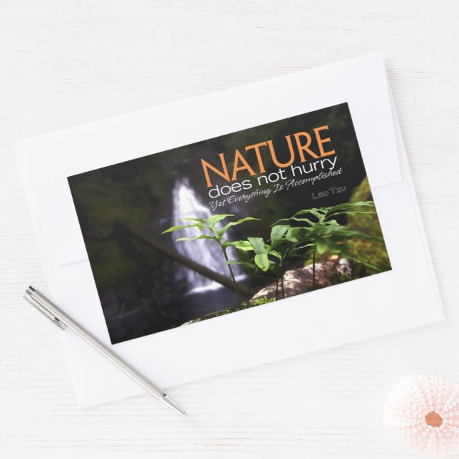 Pegatina Rectangular Cita Inspiradora lao zu "Naturaleza" (Sobre)