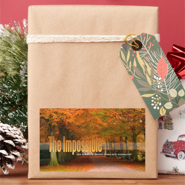 Pegatina Rectangular Cita Inspiradora "lo imposible se puede romper" (Vacaciones)