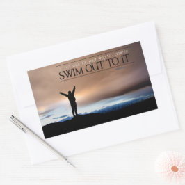 Pegatina Rectangular Cita Inspiradora "No esperes a tu barco"