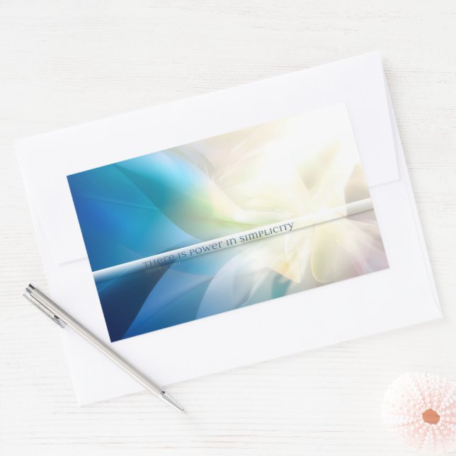 Pegatina Rectangular Cita Inspiradora "Poder en la simplicidad" (Sobre)