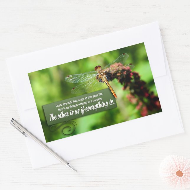 Pegatina Rectangular Cita Inspiradora "Todo es un milagro" (Sobre)