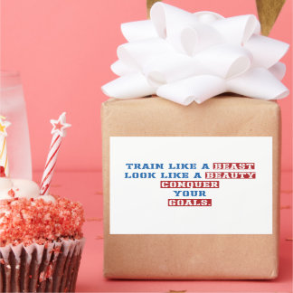 Pegatina Rectangular citas de motivación de gimnasia