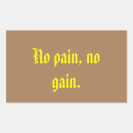 Pegatina Rectangular Citas De Motivación De GIMNASIO Y Marrón Claro