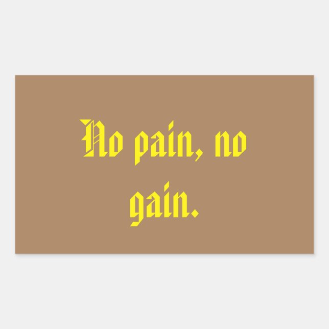 Pegatina Rectangular Citas De Motivación De GIMNASIO Y Marrón Claro (Anverso)