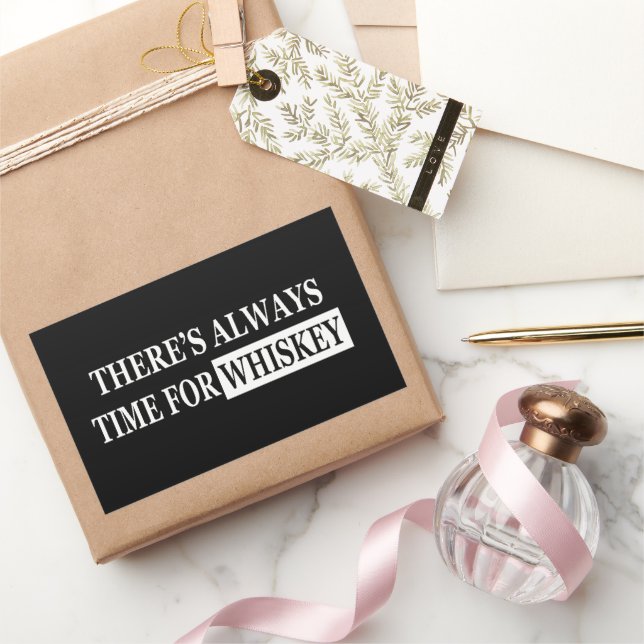 Pegatina Rectangular Citas divertidas sobre el amante del whisky (Regalar)