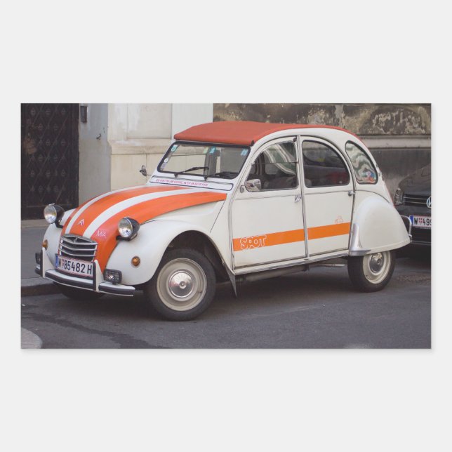 Pegatina Rectangular Citroën 2 CV (Anverso)