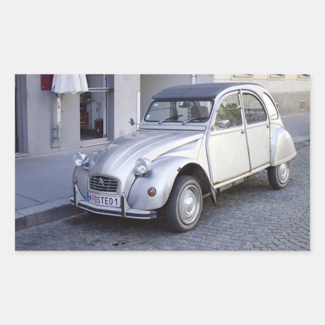Pegatina Rectangular Citroën 2 CV (Anverso)