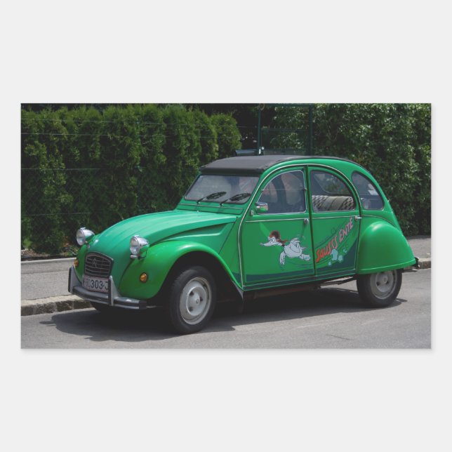 Pegatina Rectangular Citroën 2 CV (Anverso)