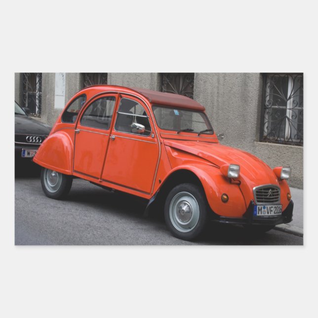 Pegatina Rectangular Citroën 2 CV (Anverso)