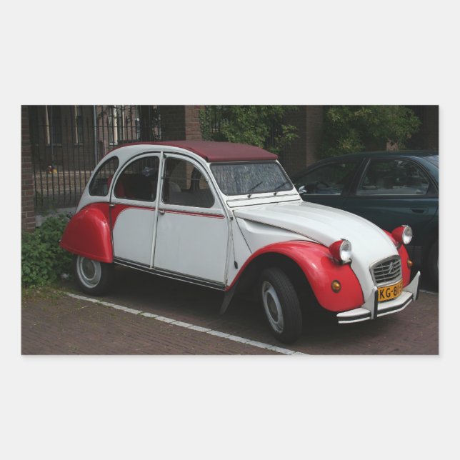 Pegatina Rectangular Citroën 2 CV (Anverso)