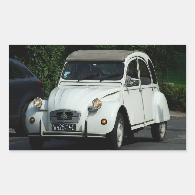 Pegatina Rectangular Citroën 2 CV (Anverso)