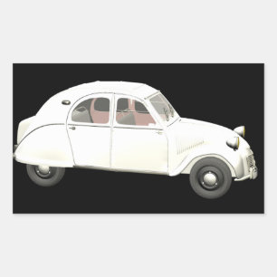 Pegatina Rectangular Citroen blanco 2CV