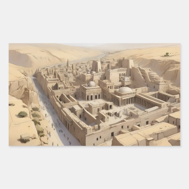 Pegatina Rectangular Ciudad antigua de afganastán (Anverso)