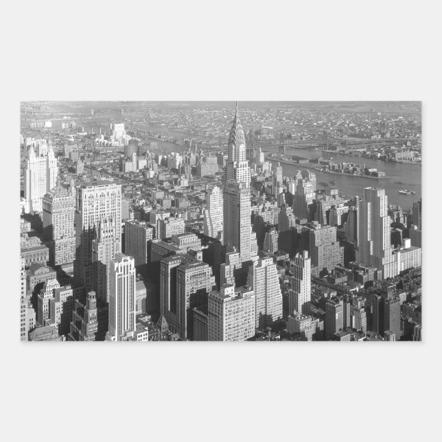 Pegatina Rectangular Ciudad de Nueva York (Anverso)