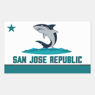 Pegatina Rectangular Ciudad del Tiburón 408