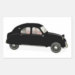 Pegatina Rectangular Ciudadano negro 2CV