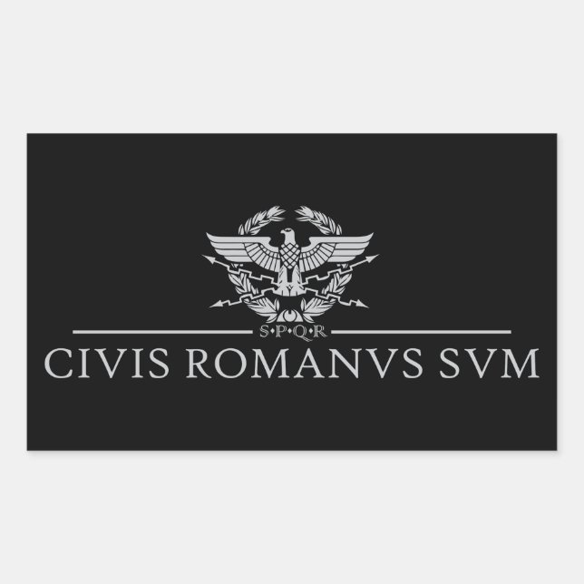 Pegatina Rectangular Civis Romanus Sum (CIVIS ROMANVS SVM) (Anverso)