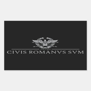 Pegatina Rectangular Civis Romanus Sum (CIVIS ROMANVS SVM)