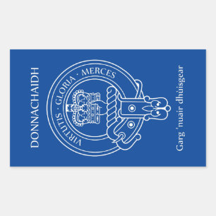 Pegatina Rectangular Clan Donnachaidh (Robertson) Escudo y grito de gue