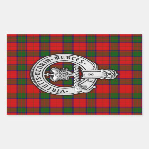 Pegatina Rectangular Clan Donnachaidh (Robertson) Escudo y Tartán