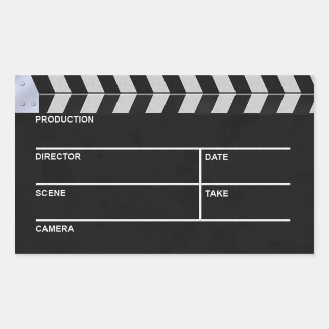 Pegatina Rectangular claqueta cine (Anverso)