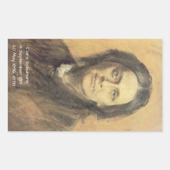 Pegatina Rectangular Clara Schumann, 1878 (Anverso)