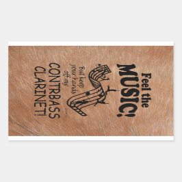 Pegatina Rectangular Clarinet Contrabass Siente La Música Rectangular S