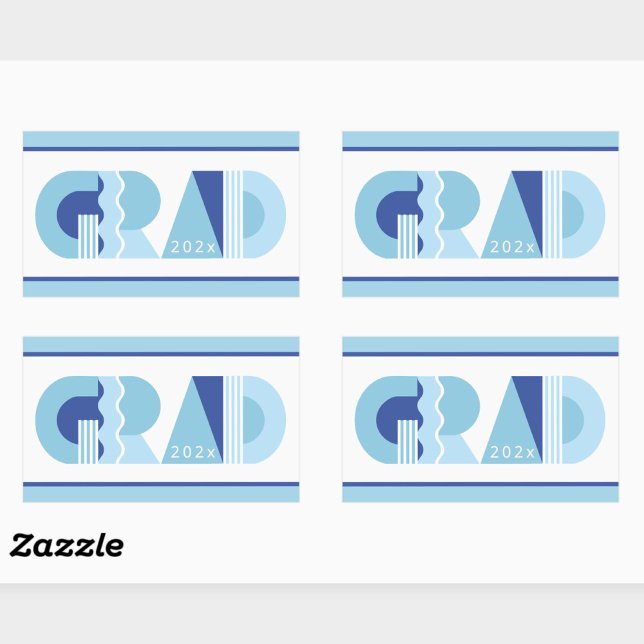 Pegatina Rectangular Clase de graduación de 2026 regalo azul (Subido por el creador)