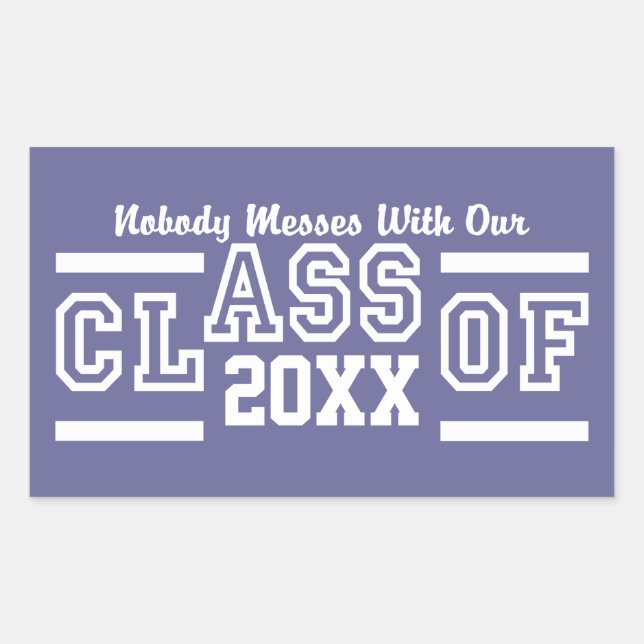 Pegatina Rectangular Clase de pegatinas personalizados de CUALQUIER año (Anverso)