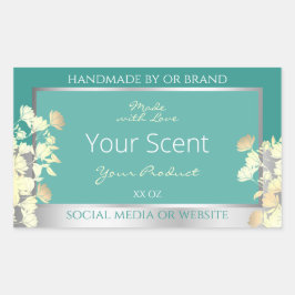 Pegatina Rectangular Clásicas Etiquetas de Envasado de Productos Floral