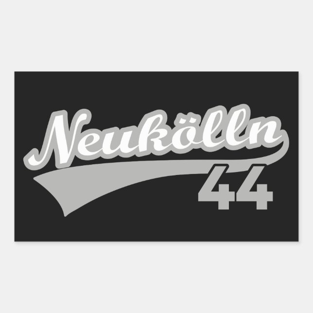 Pegatina Rectangular Clásico Berlín Neukölln 44 Ciudad Número (Anverso)